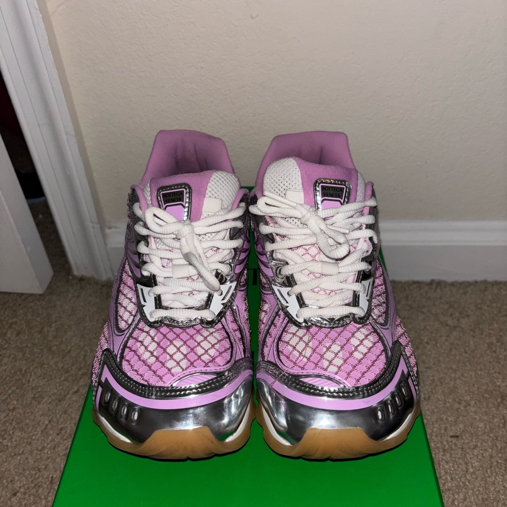 COPY - Bottega Veneta Silver and Purple Sneakers